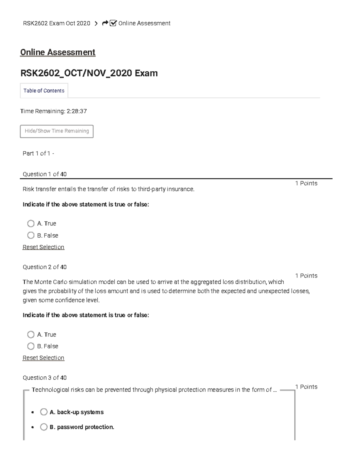 RSK2602 Final Exam Oct 2020 Online Assessment Questions and Answers ...