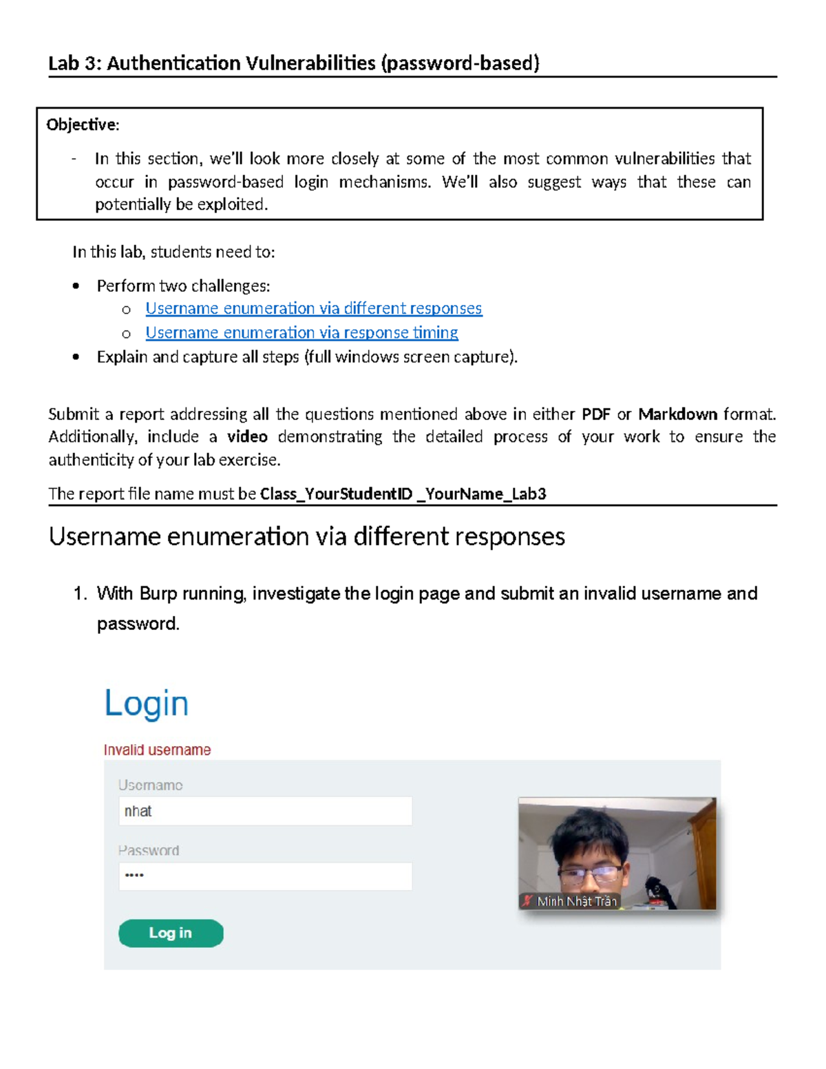 Lab 3: Password-Based Authentication Vulnerabilities Analysis - Studocu