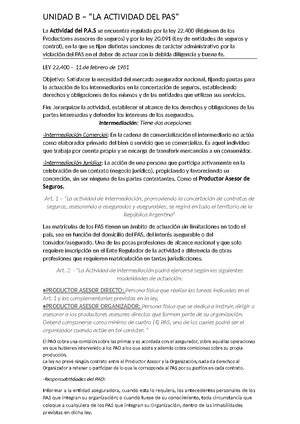 Resumen de Principios Técnicos del Seguro y Reaseguro - Unidad 1 a 8 ...