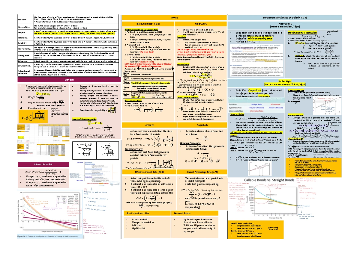 CFA Level 1 Cheat Sheet: Key Concepts in Quantitative Markets ...