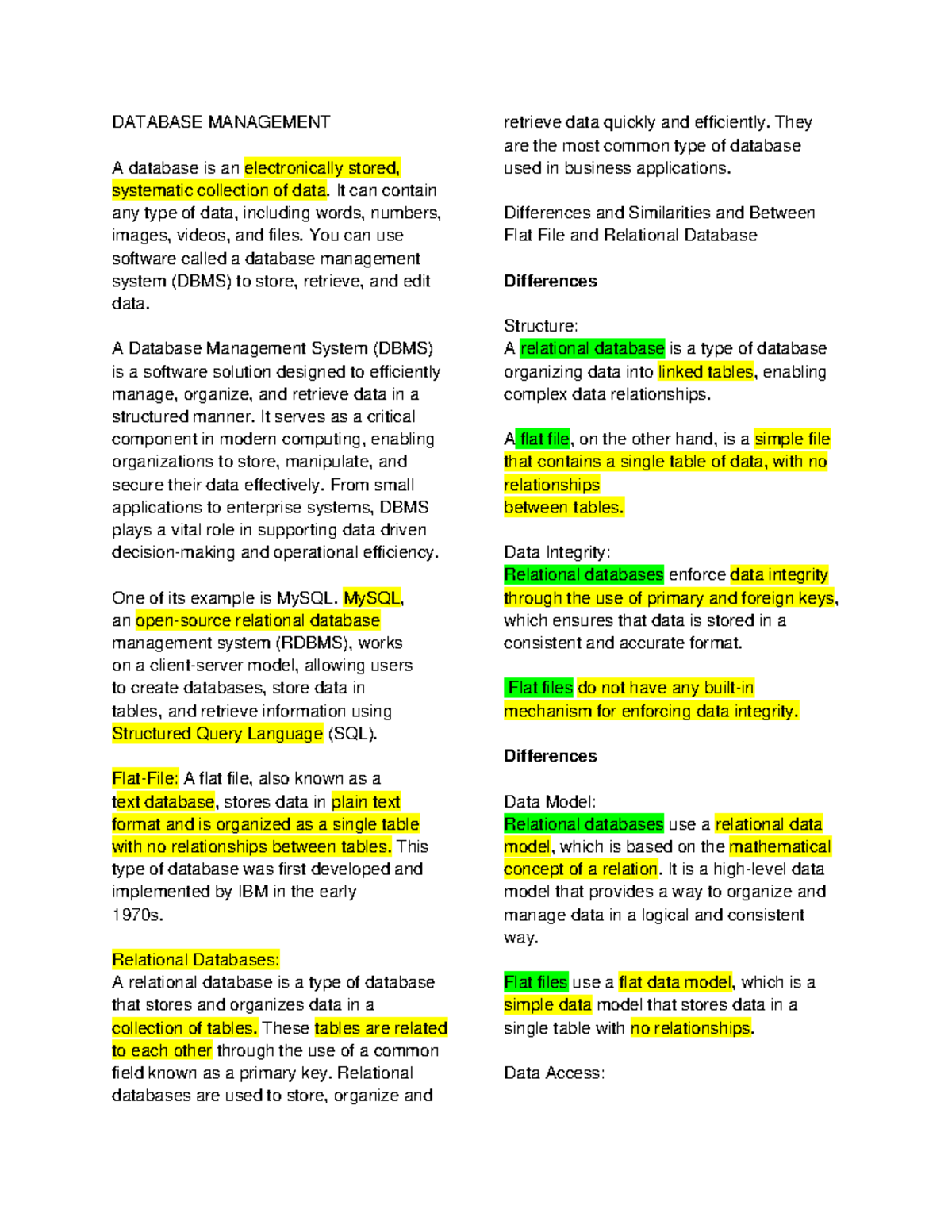 IT - IT Lecture: Understanding Database Management Systems and ...