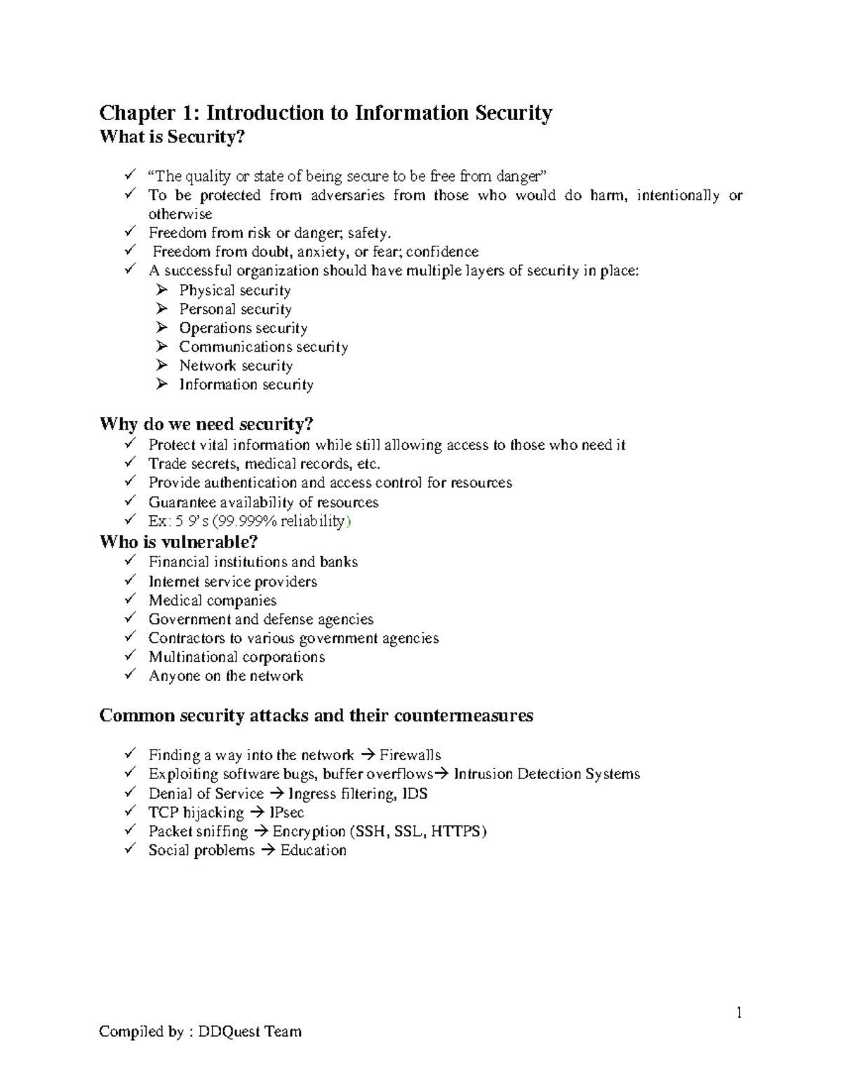 Chapter 1: Introduction to Information Security Concepts and Practices ...
