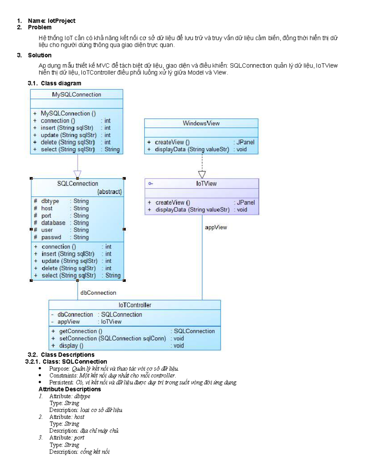 IoTProject - MVC Architecture for IoT Database Management - Studocu