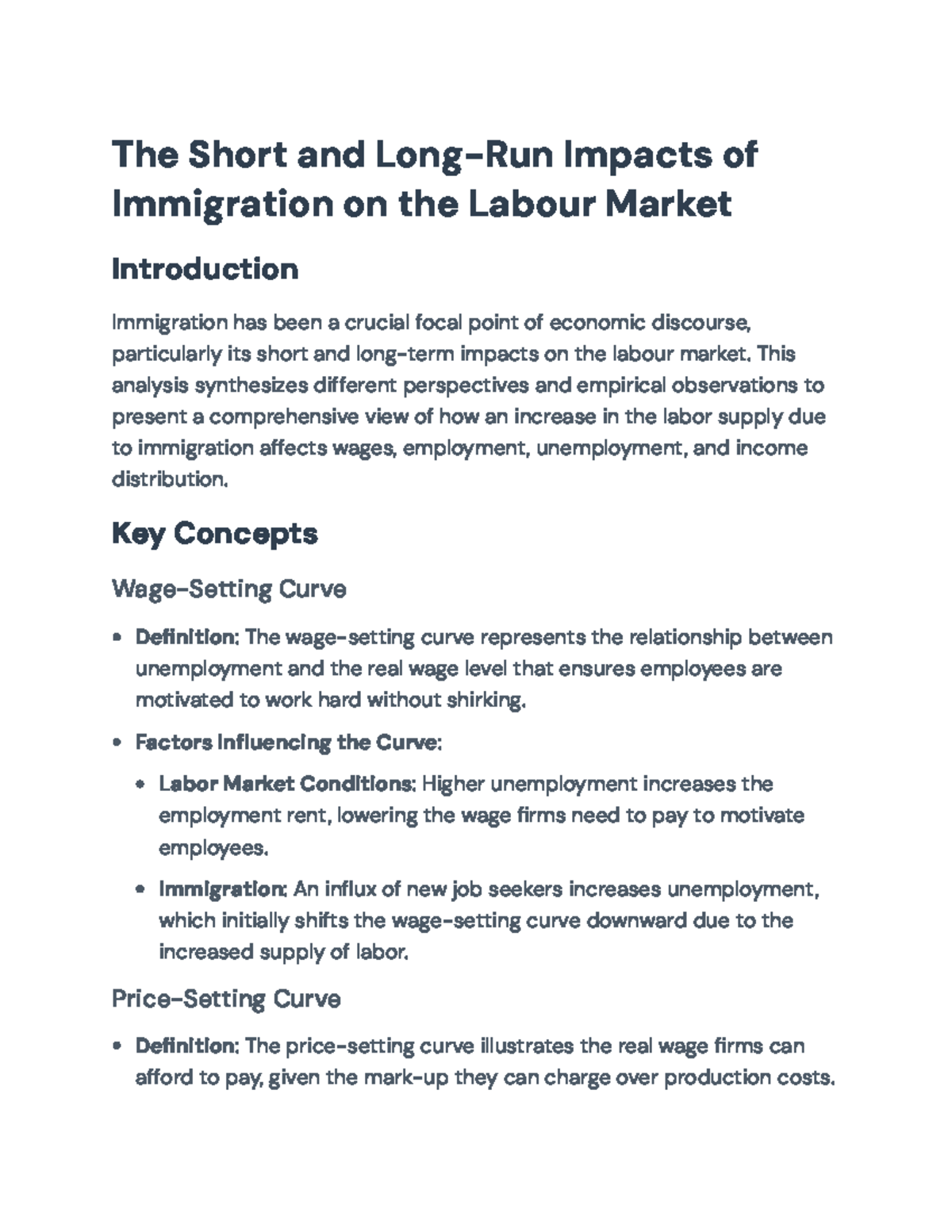 The Short and Long-Run Impacts of Immigration on Labor Markets Analysis ...