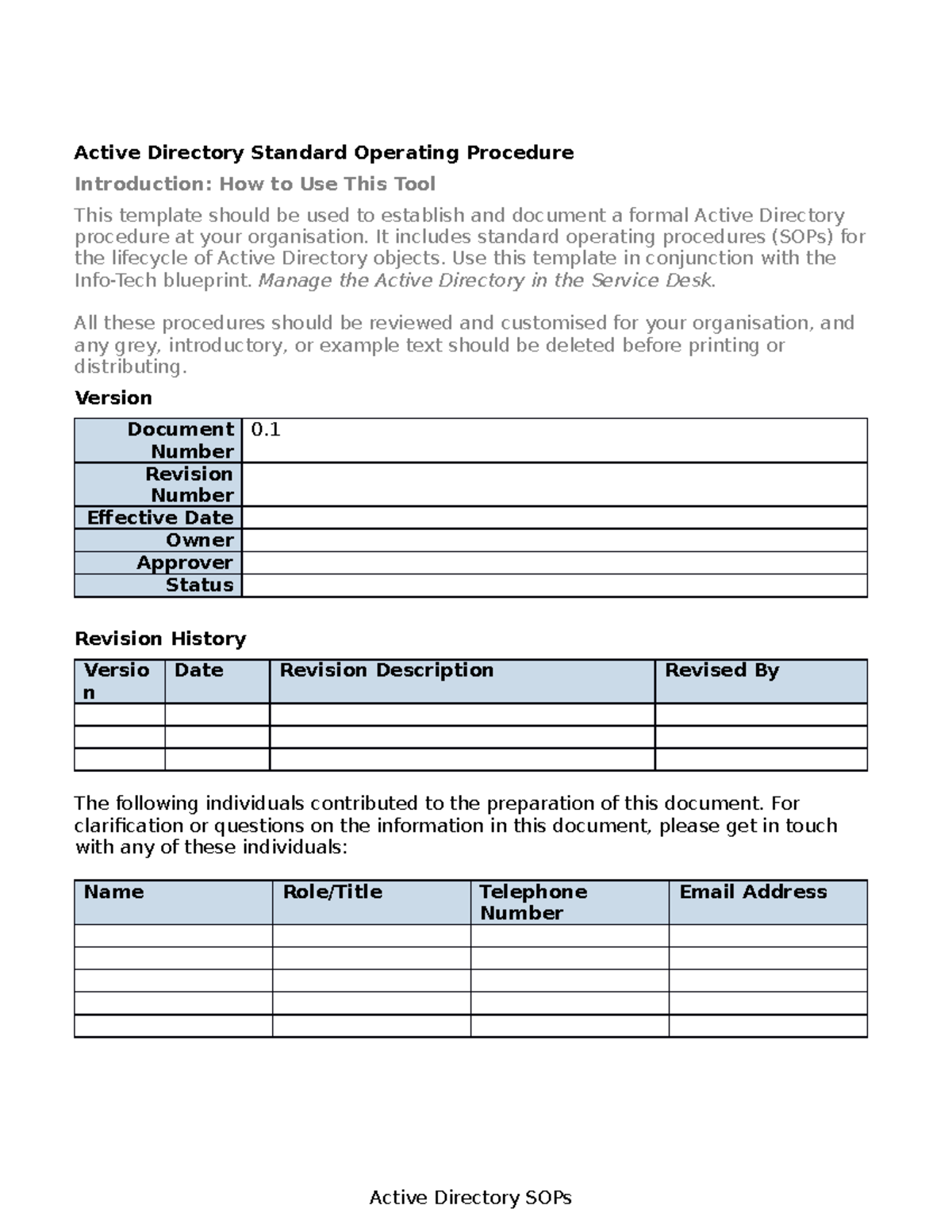 Active Directory SOP: Formal Procedures for Object Management - Studocu