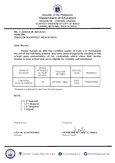 Request Letter for Student Records - SF10 - SNHDS