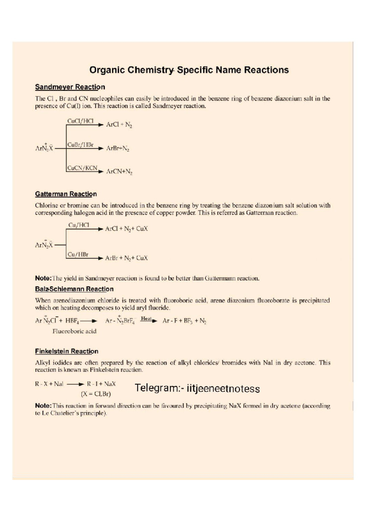 Important Organic Chemistry Name Reactions (OCHEM 101) PDF - Studocu
