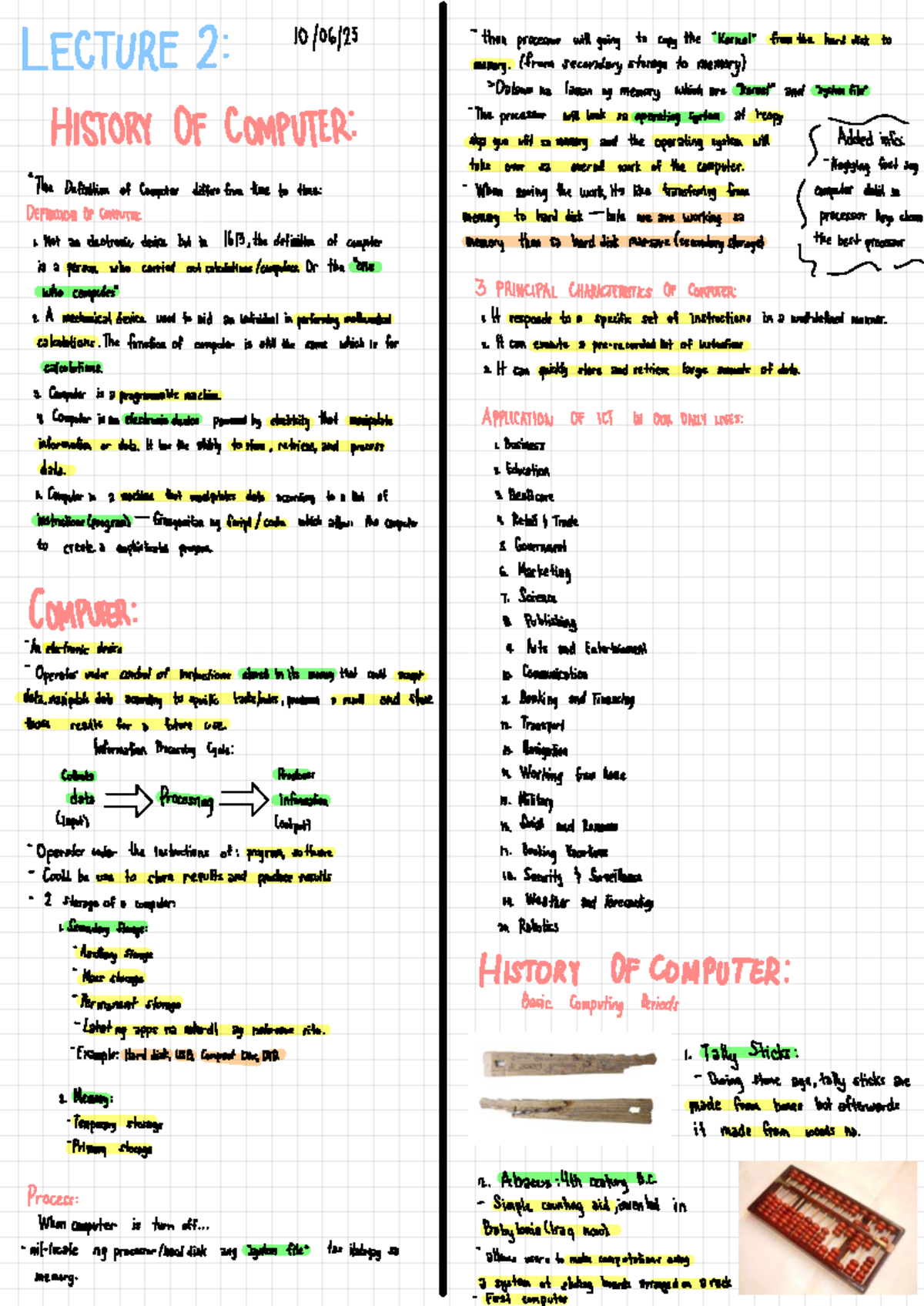 HISTORICAL OVERVIEW OF COMPUTERS: ClUR 101061 Lecture Notes - Studocu