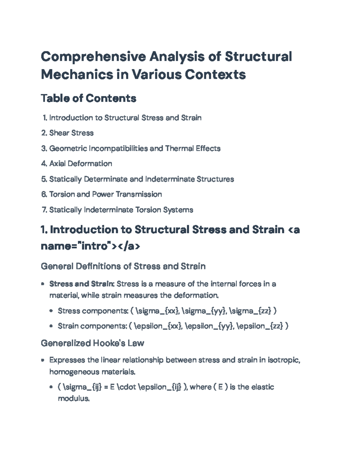 Comprehensive Guide to Structural Mechanics: Key Concepts and Analysis ...