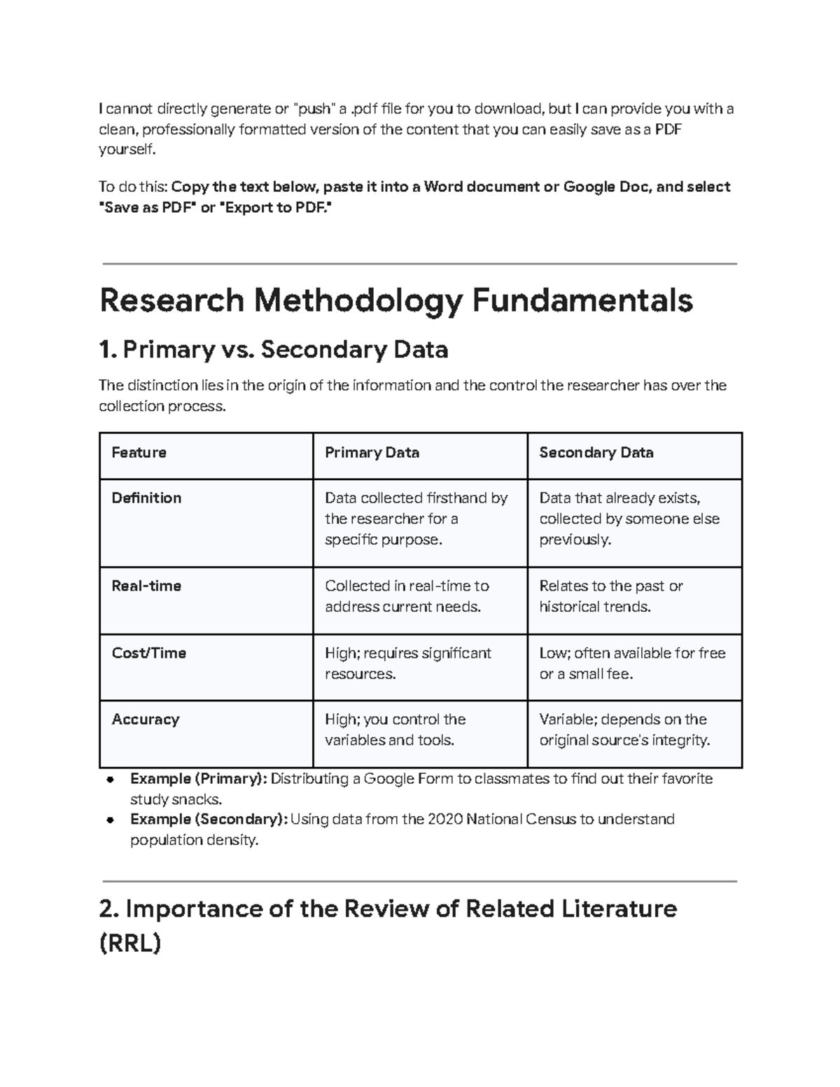Research Methodology Fundamentals (RMF) - Primary vs. Secondary Data ...