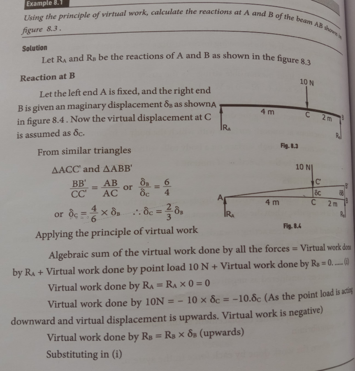 Virtual Work Method: Calculating Reactions at Supports A & B - Studocu