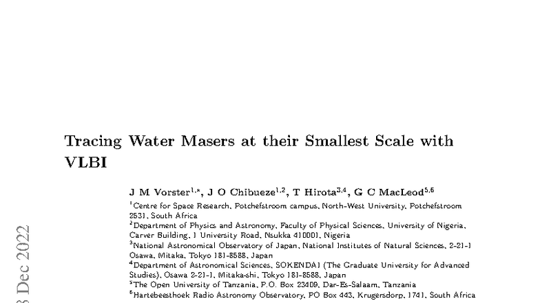 Tracing 22 GHz Water Masers at Small Scales with VLBI - Studocu
