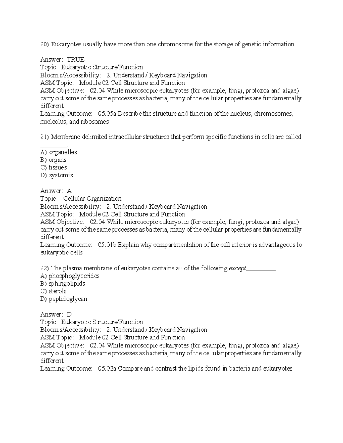 Test Bank: Prescott's Microbiology 12th Ed. - Module 02 Review - Studocu