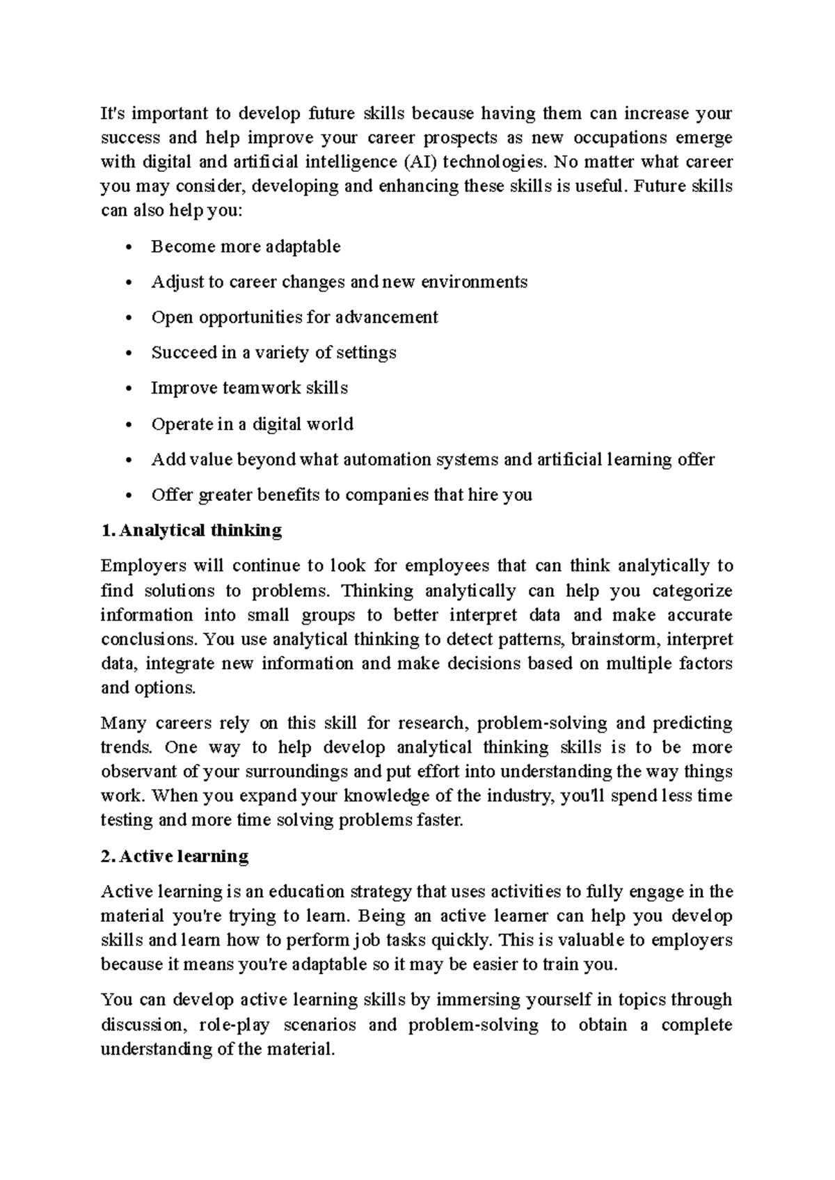 Future Skills Development for Career Success: A Guide (BUS 101) - Studocu