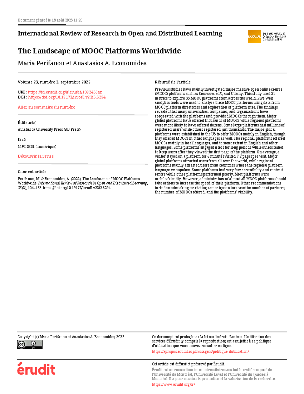 The Landscape of MOOC Platforms Worldwide: A Comprehensive Study - Studocu