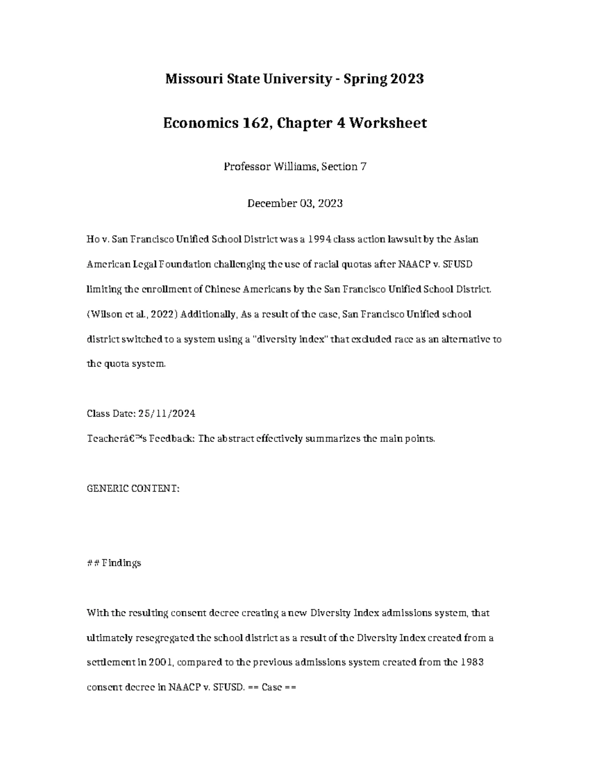 Economics 162 Spring 2023 Chapter 1 Test Review - Studocu
