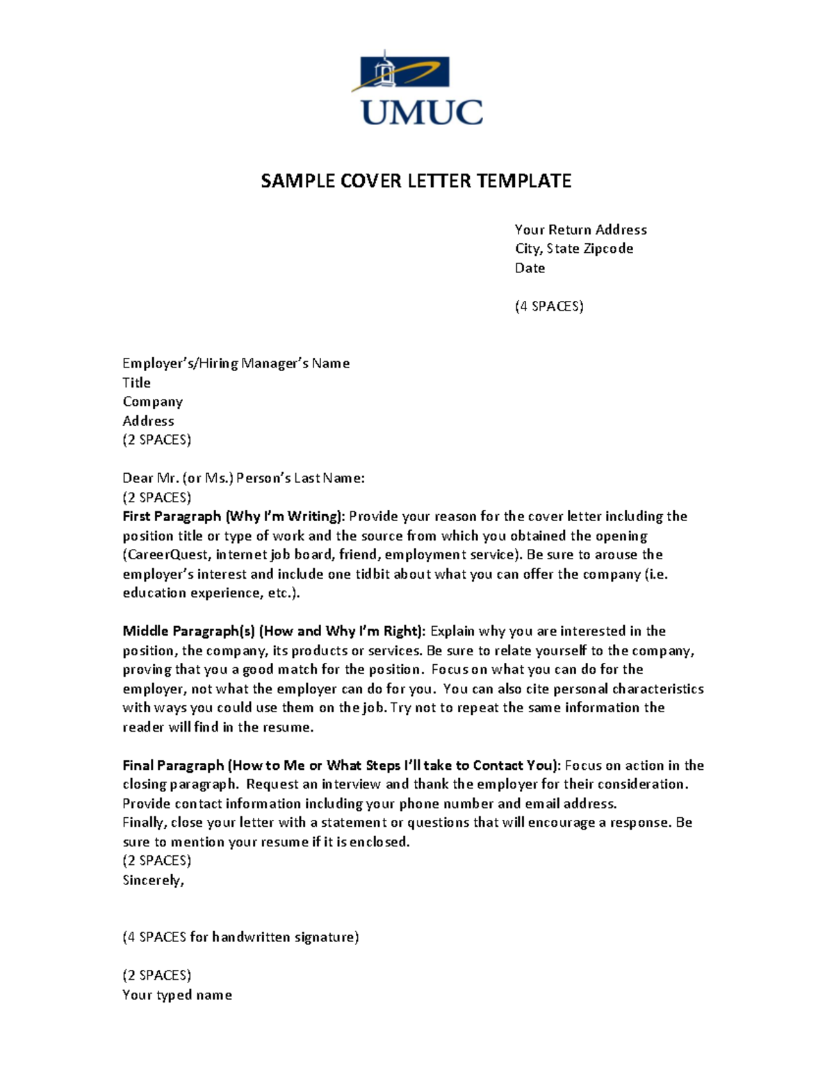 Cover Letter Template Guide for Job Applications - Studocu
