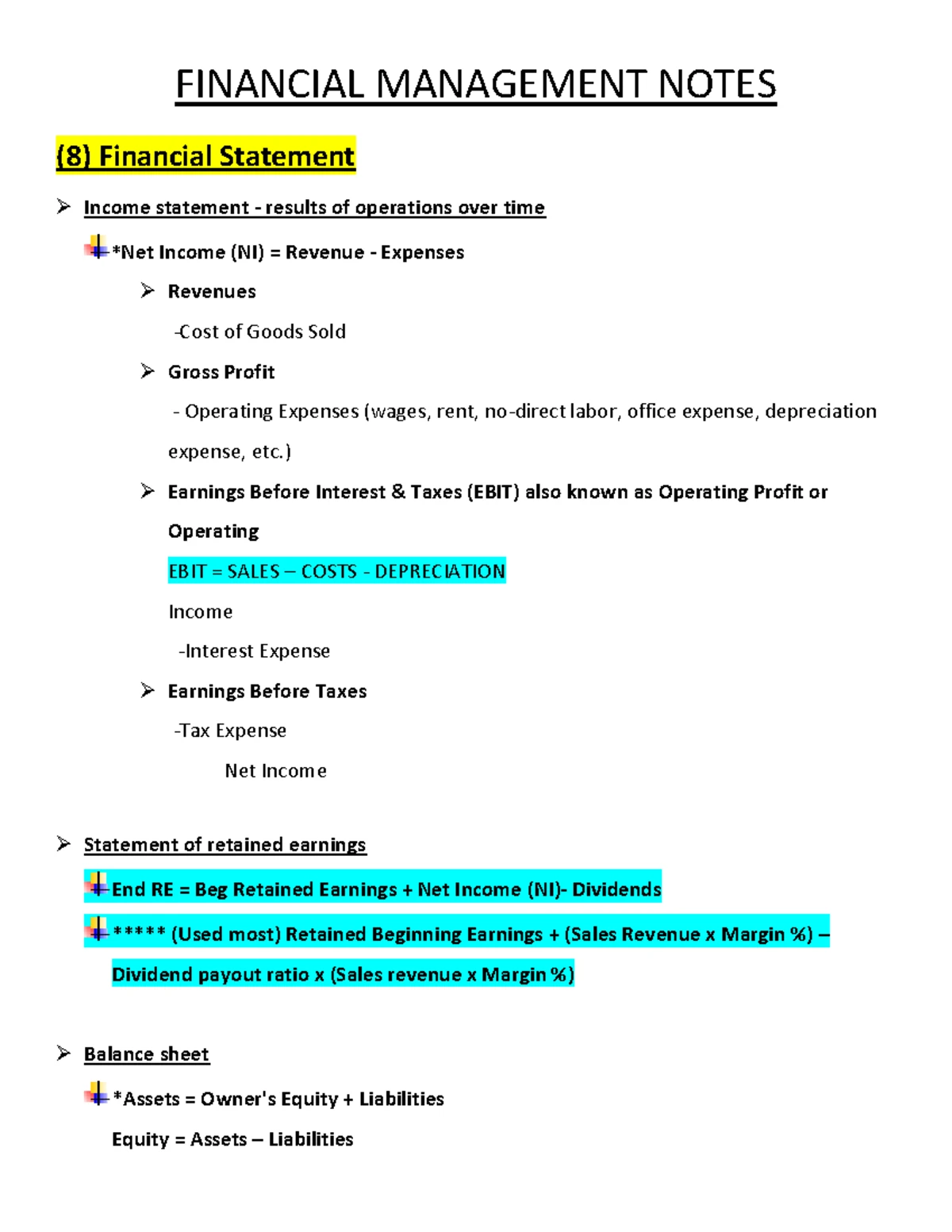 C214 Class Notes: Understanding Bonds, Valuation & Equity Fundamentals ...