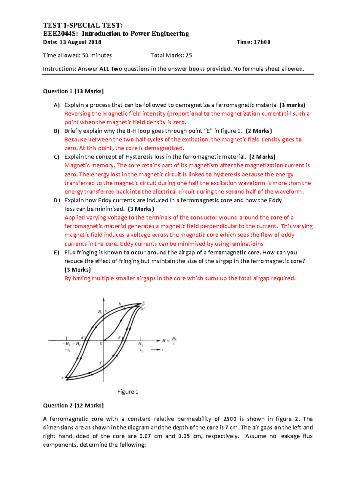 EEE 2044S Test 1 Special Memo - Intro to Power Engineering Exam - Studocu