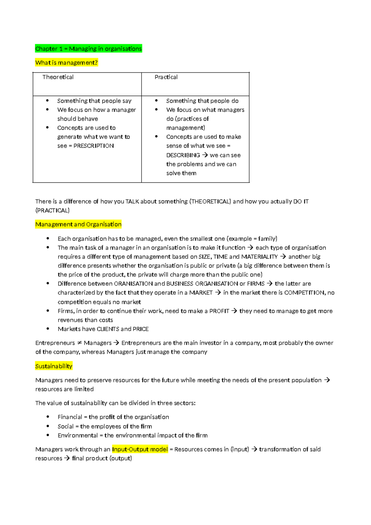 Principles of Management (MGT101): Chapter 1 - Managing in ...