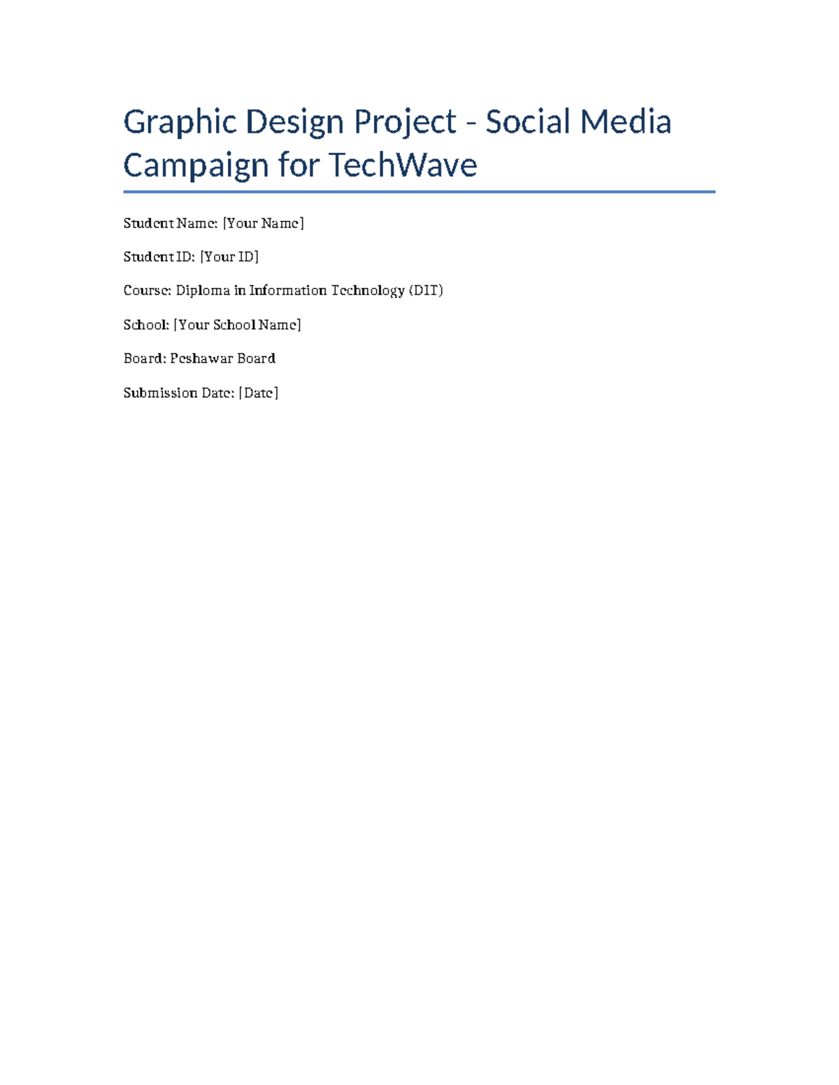DIT Graphic Design Project: Social Media Campaign for TechWave - Studocu