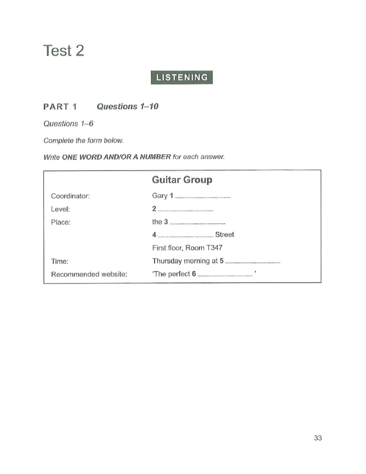 IELTS Test 2 Listening & Reading Practice Questions - Studocu