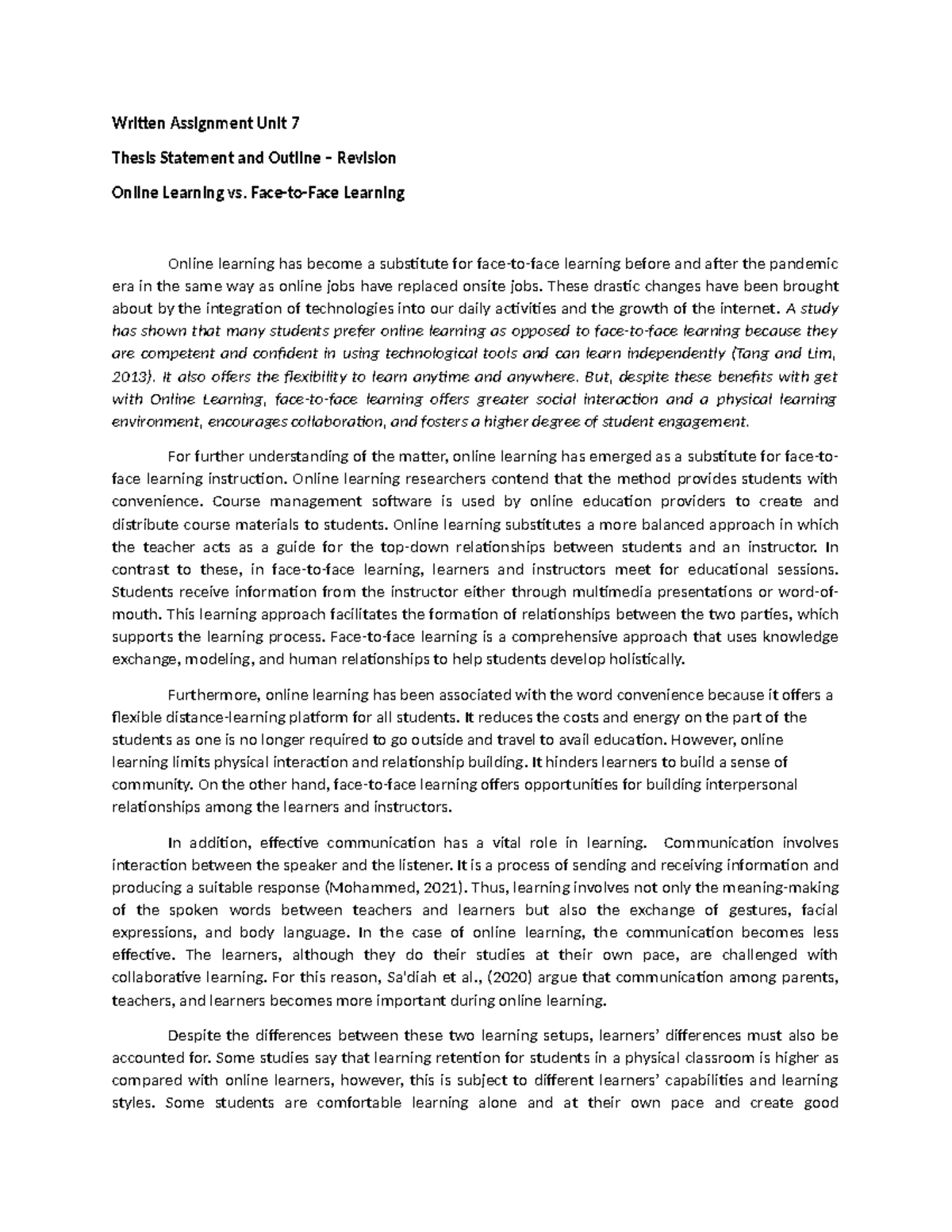 Written Assignment Unit 7 - revision of WA5 - Written Assignment Unit 7 ...