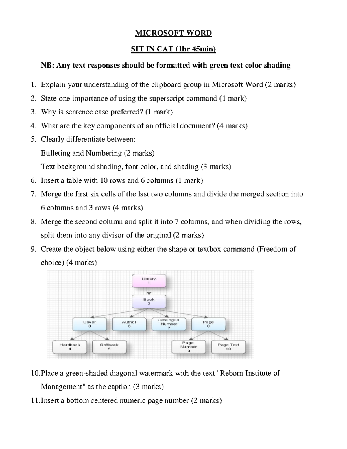 MICROSOFT WORD CAT - Practical Skills Assessment (1hr 45min) - Studocu