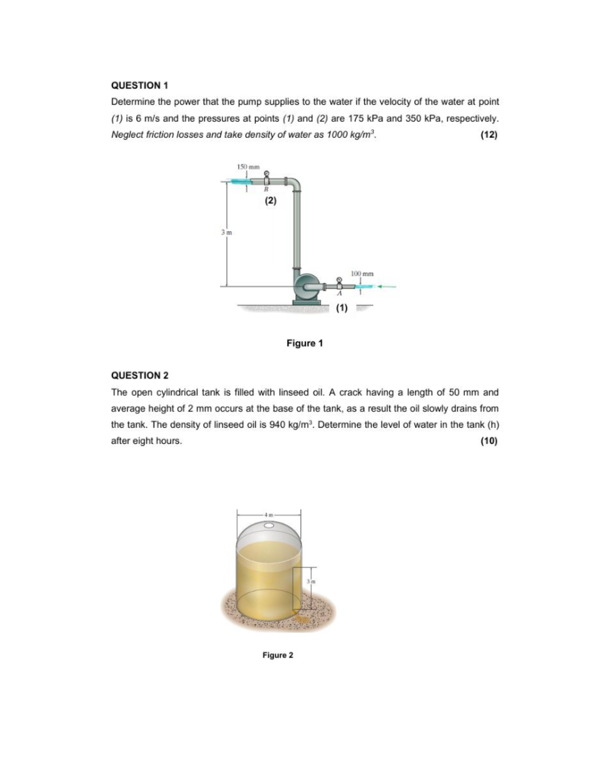 PFF TEST 2 - Fluid Mechanics Practice Questions - Studocu