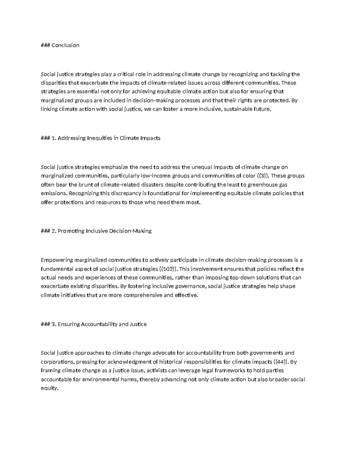SJS5 - Notes - Conclusion Social justice strategies play a critical ...