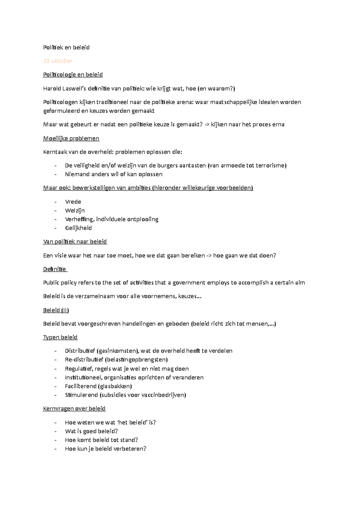 Politiek en Beleid: Concepten en Evaluatie van Beleidsprocessen ...