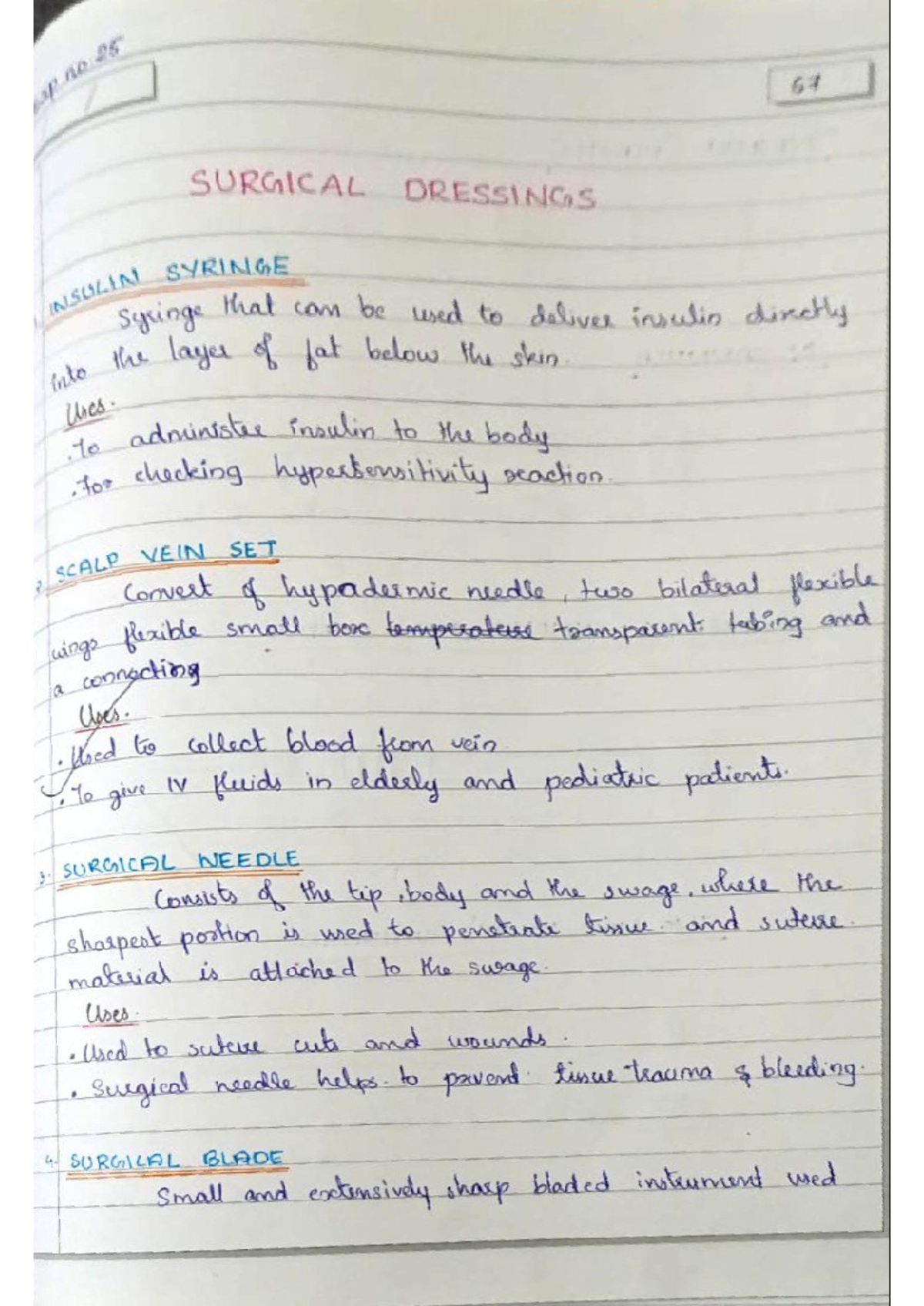 Surgical Dressings: Practical Notes for Application and Use - Studocu