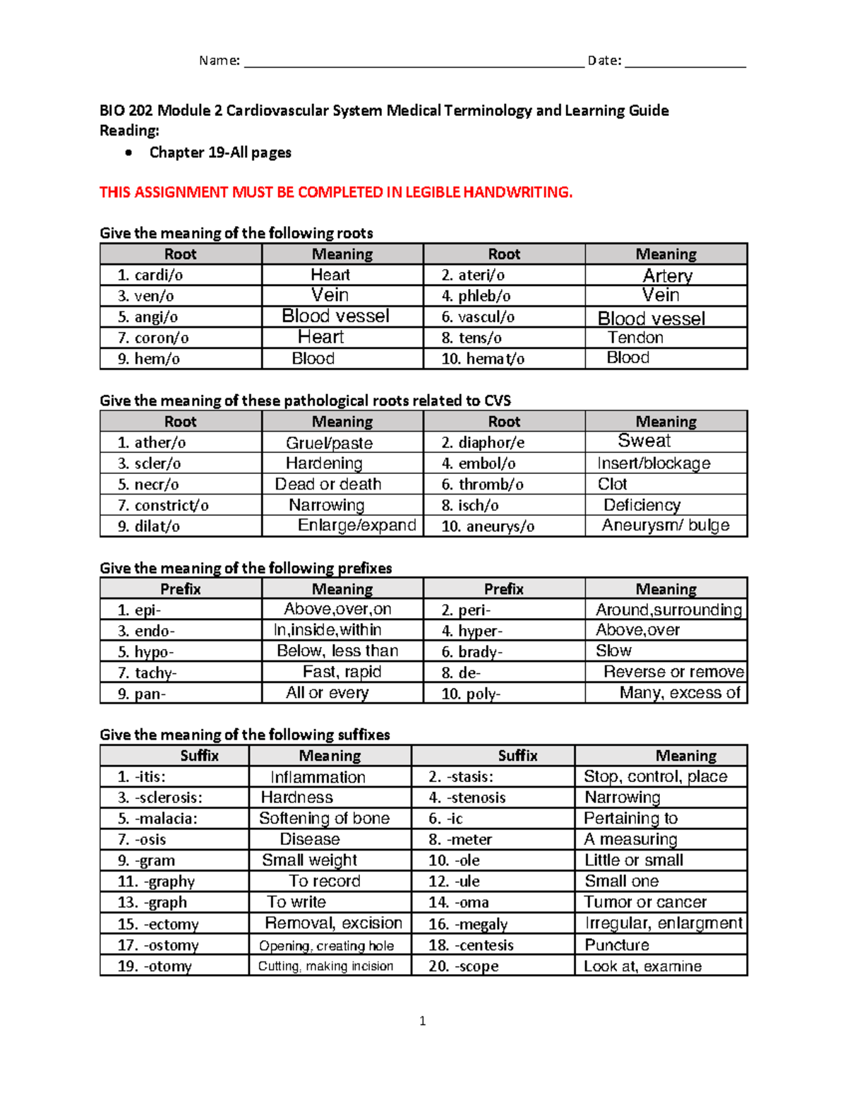 BIO 202 Module 2 Learning Guide: Cardiovascular System Overview - Studocu