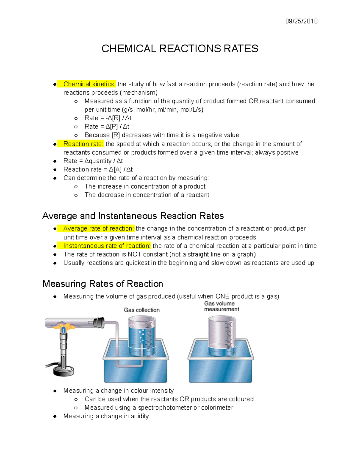 CHEM 6.1: Chemical Reaction Rates and Measurement Techniques - Studocu