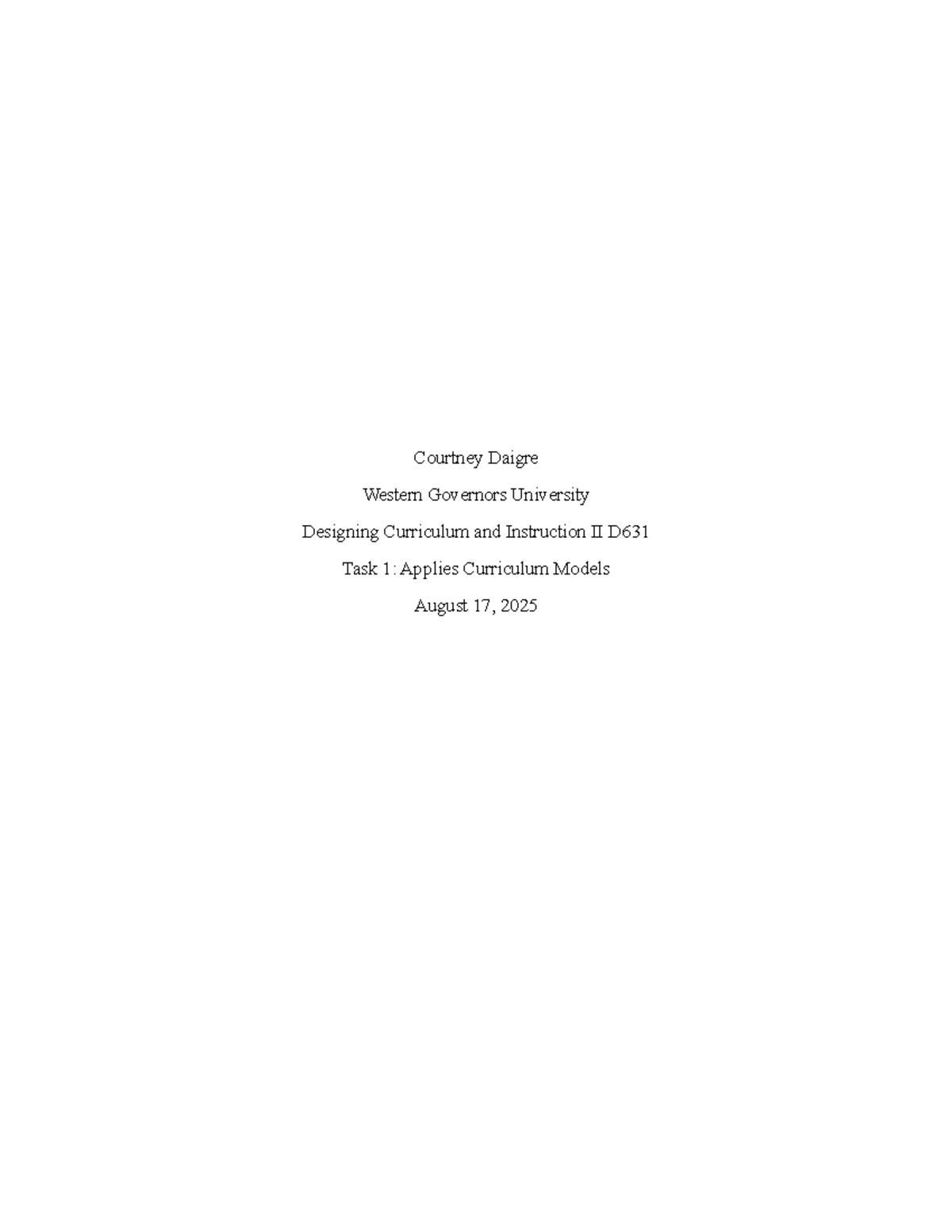 D631 Task 1: Proposal for ELA Curriculum Design Using PBL - Studocu