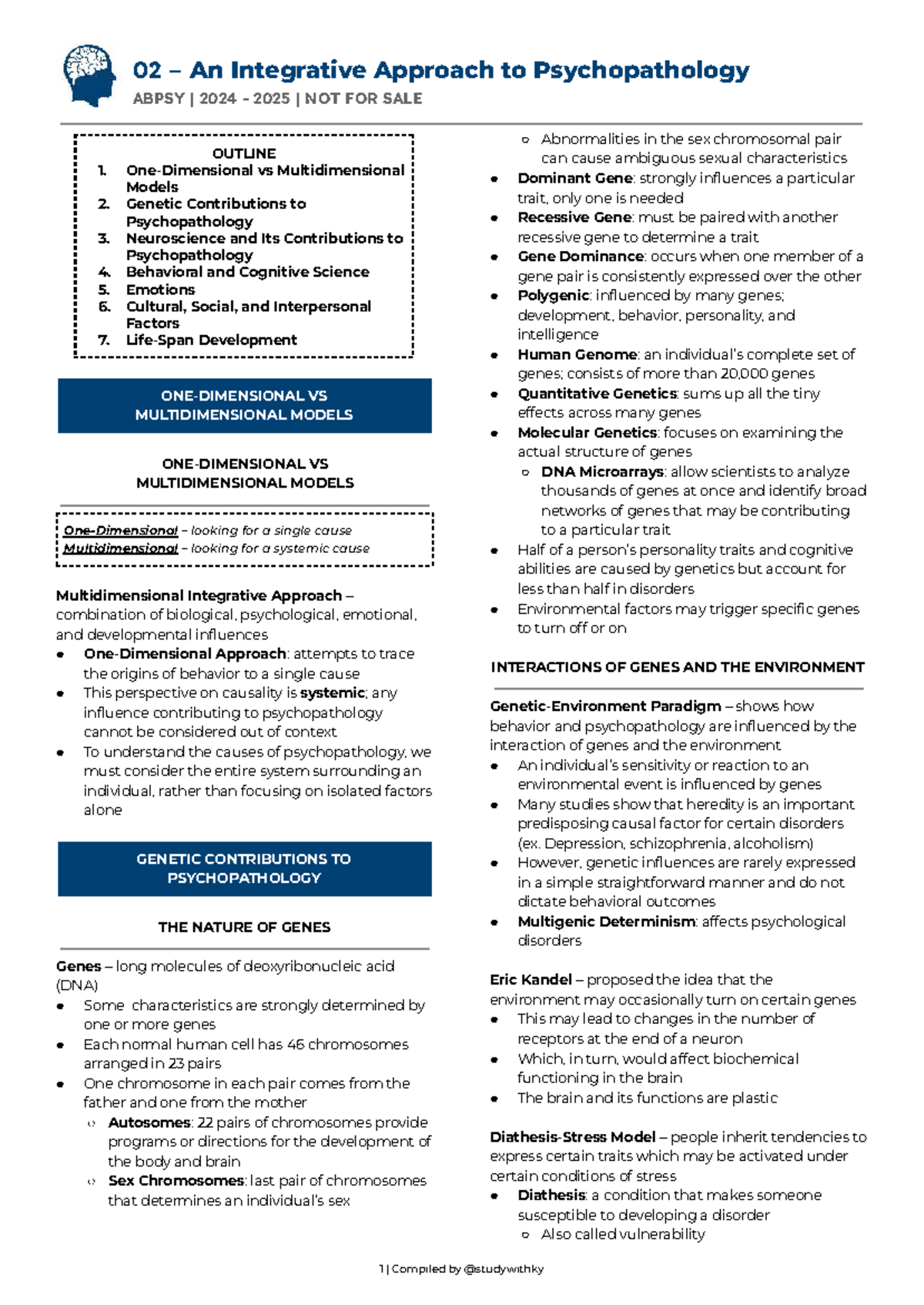 02 ABPSY 2024-2025 - Integrative Psychopathology Overview - Studocu