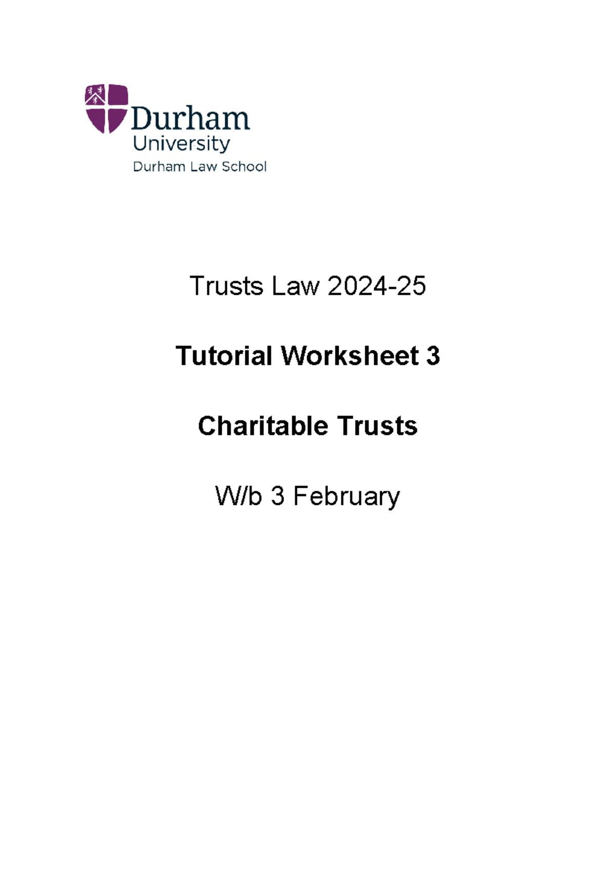 Trusts T3 - Trust Tutorial 3 Notes - Trusts Law 2024- Tutorial ...
