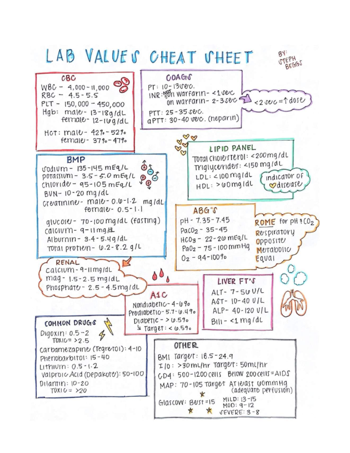 Open Pack3Compressed - Nice colorful worksheet with lab values and a ...