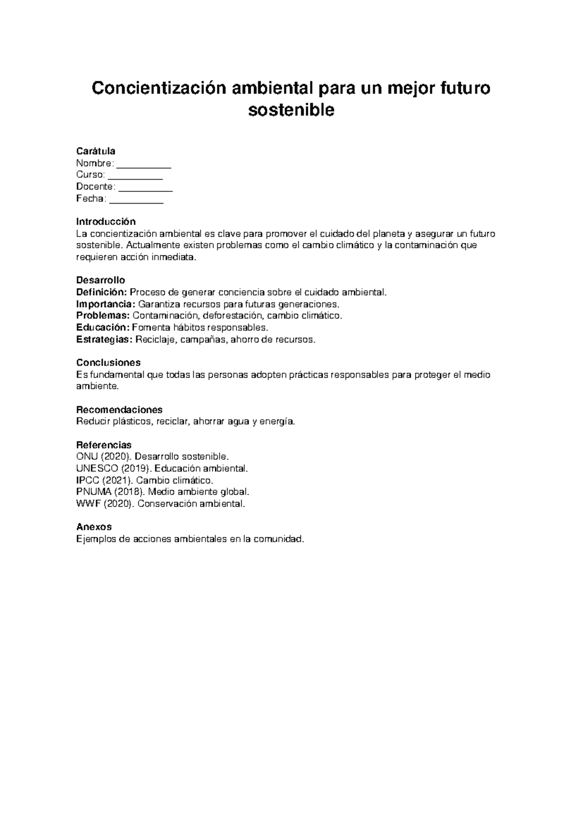 Concientización Ambiental para un Futuro Sostenible - Curso de Ecología ...