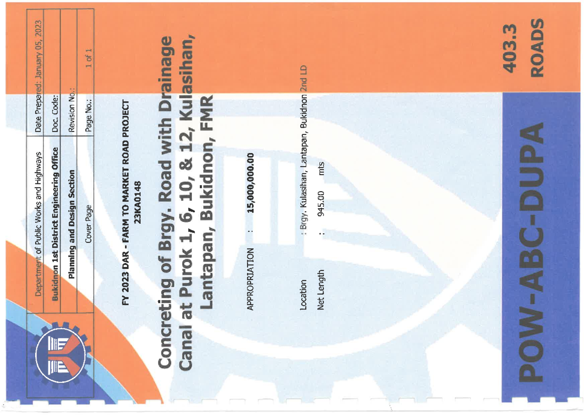 Pow new - PROGRAM WORKS - Department of Public Works and Highways Date ...