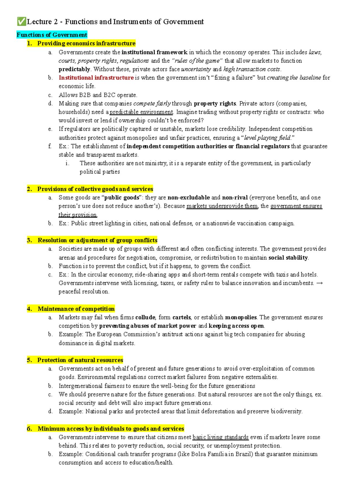 Public Management Lecture 2: Functions & Instruments of Government ...