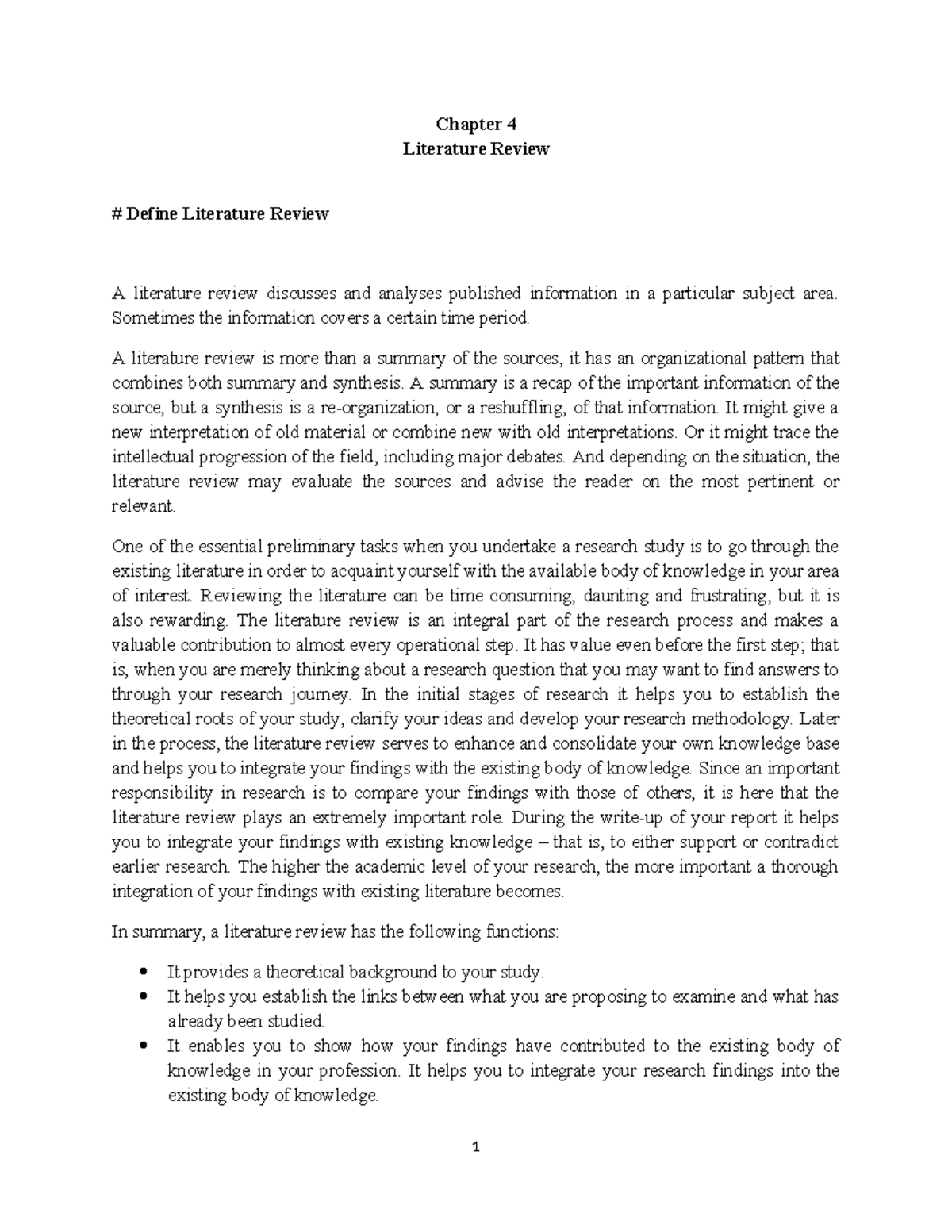 Chapter 4: Comprehensive Literature Review Insights and Analysis - Studocu