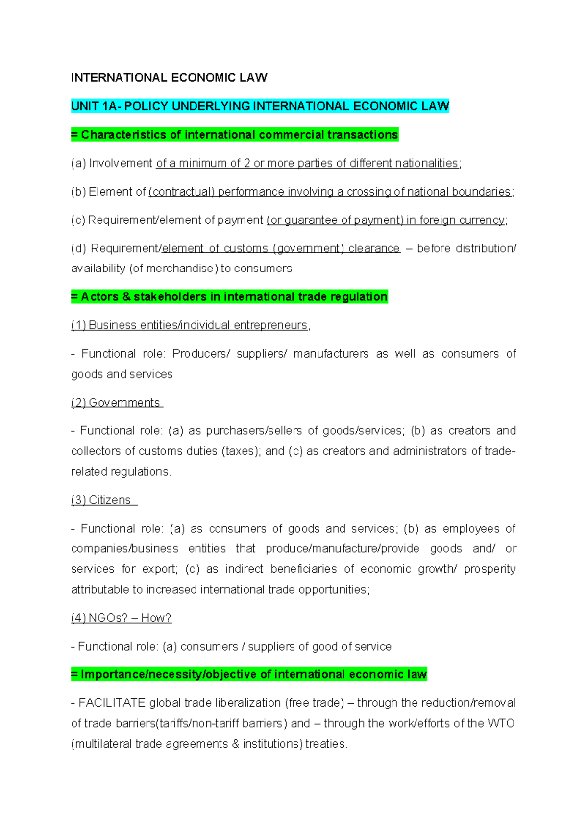 International Economic Law: Key Policies and Global Trade Dynamics ...