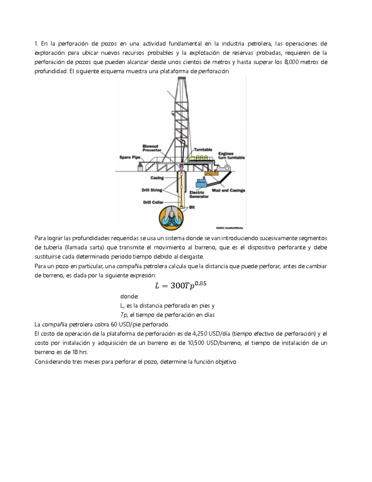 Ejercicios 3: Optimización de Perforación en la Industria Petrolera ...