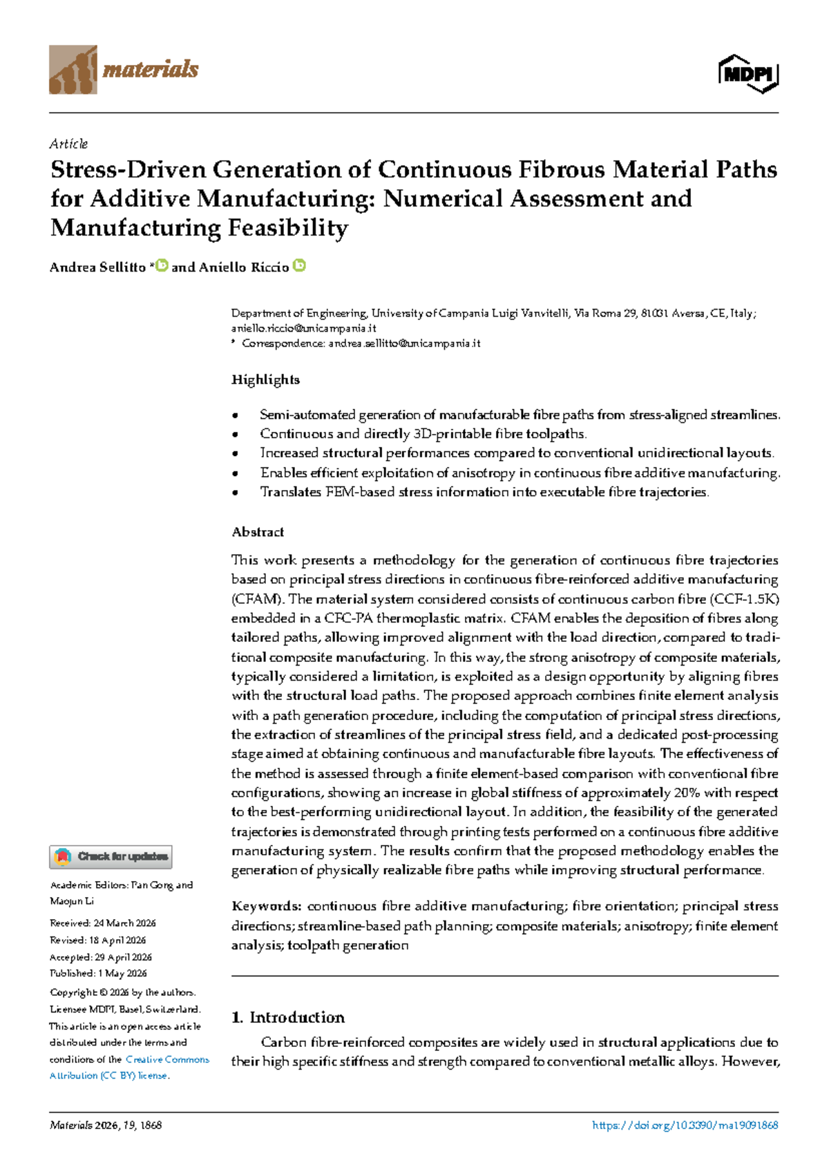 Continuous Fibre Path Generation for Additive Manufacturing (ENG 2026 ...