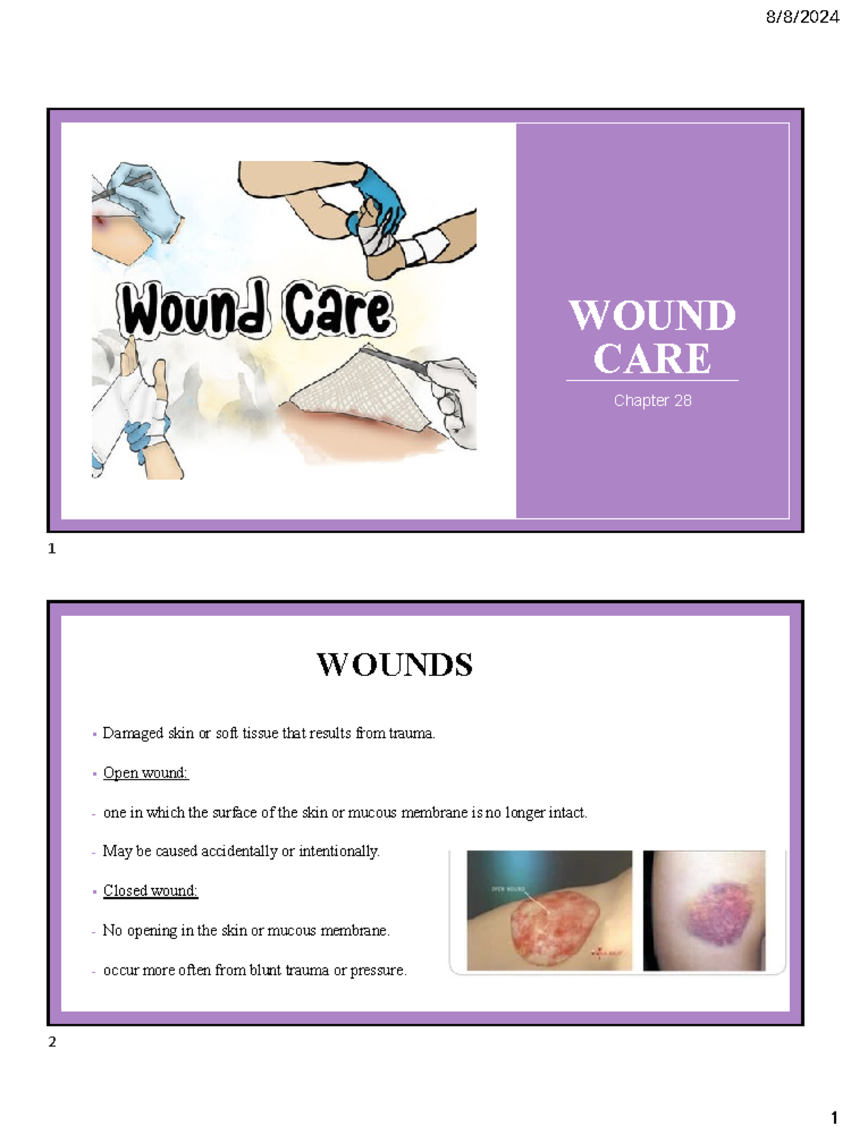 WOUND CARE 101: Chapter 28 Overview and Management Techniques - Studocu