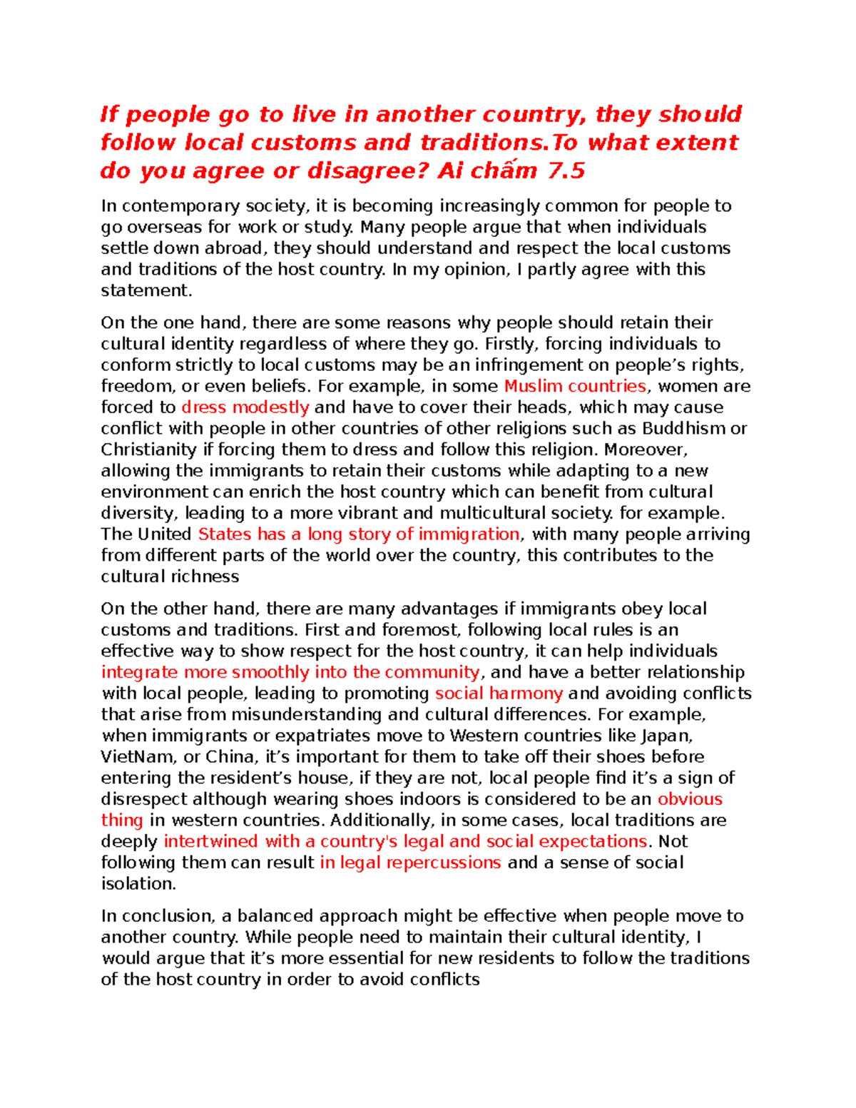 Essay Notes: Cultural Adaptation and Identity in a Globalized World ...