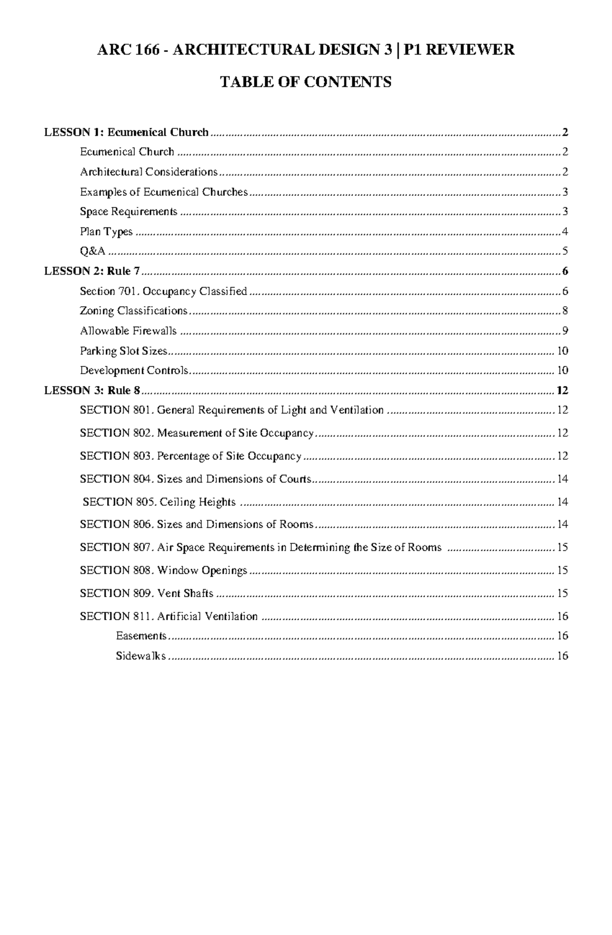 ARC 166 Architectural Design 3 P1 Comprehensive Reviewer - Studocu