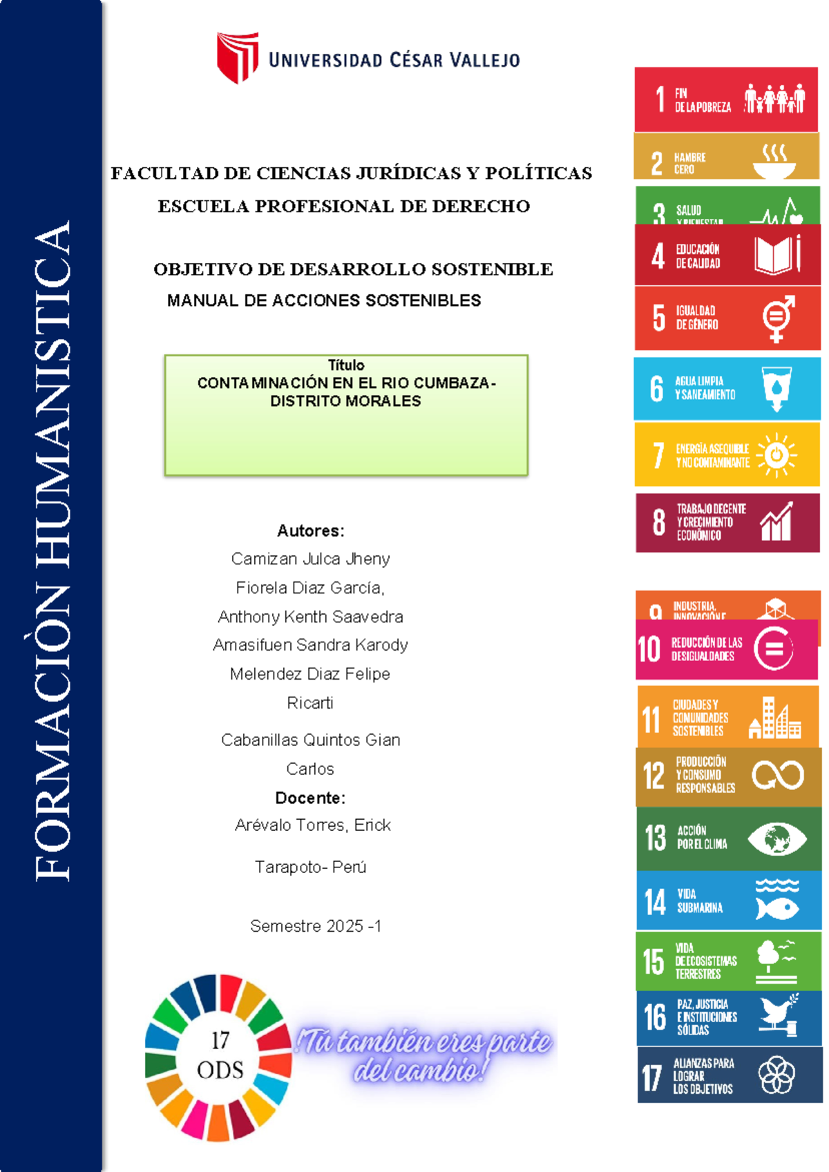 Manual de Acciones Sostenibles ODS: Contaminación del Río Cumbaza - Studocu