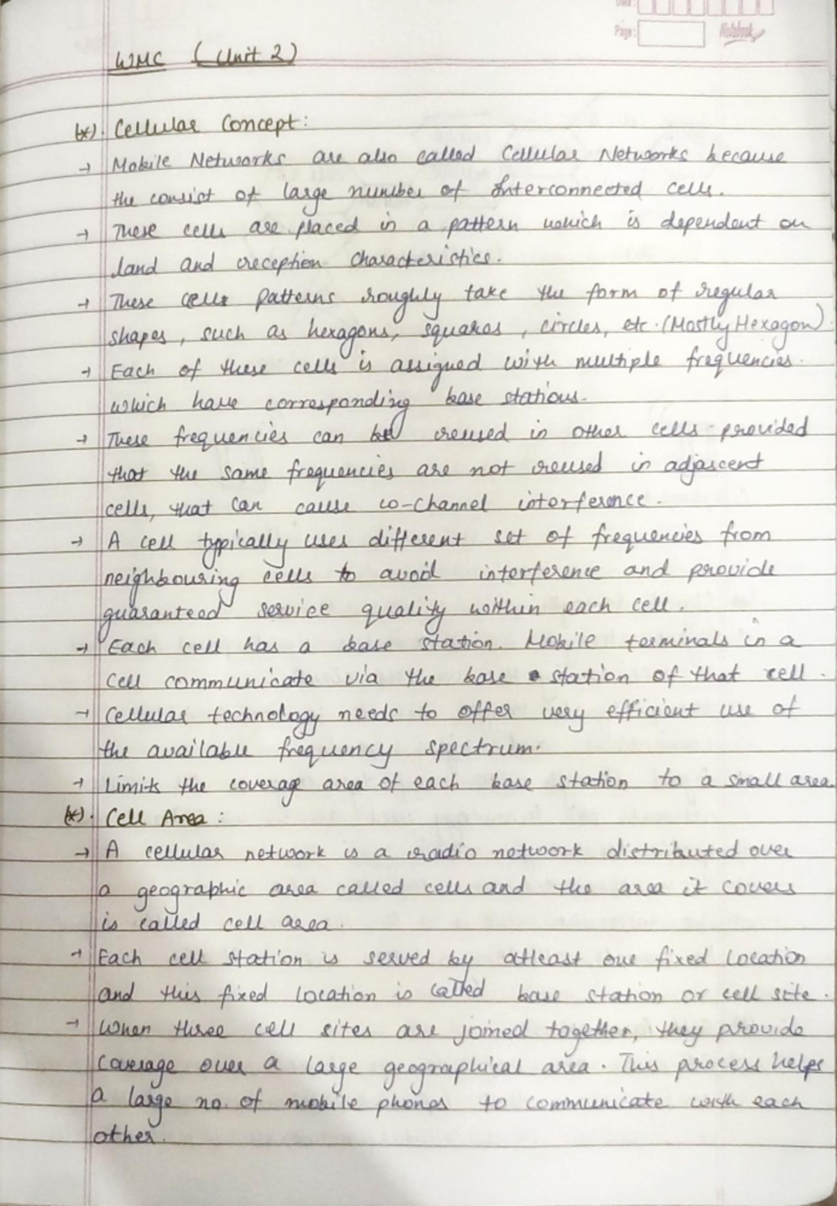 WMC Unit 2 - Cellular Networks & Mobile Communication Notes - Studocu